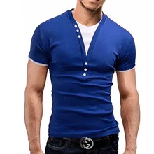 T Shirt Men 2016 Brand Short Sleeve Hip Hop Male Fake Two Palace T-Shirts Mens Casual Mens Funny Tshirt Slim Tee Tops 3XL ASYZP