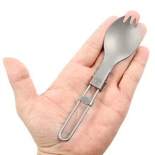 Tomshoo Servies Servies Vork Titanium Folding Vork Lepel Outdoor Camping Wandelen Backpacken Diner Spork Gebruiksvoorwerp Servies