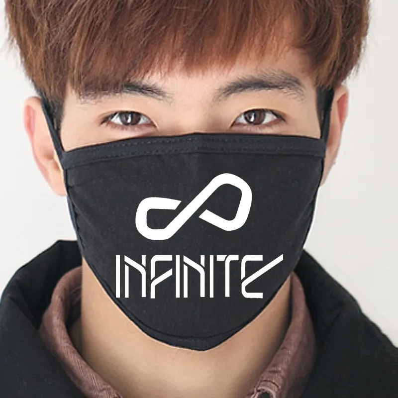 Новинка 2017 черный бесконечное крылья Anti-Dust Хлопок Рот маска KPOP INFINITE коллективной маски K-поп лица рот- заглушить лица респиратор