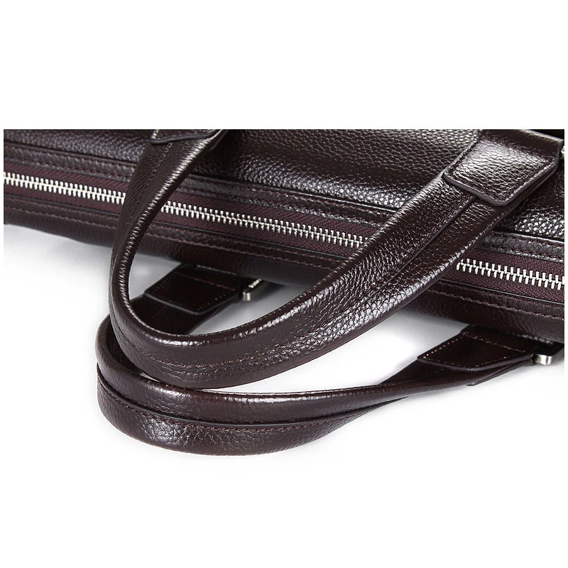 Luxury Brand Cowhide Men Briefcase Business Genuine Leather Bag Leather Laptop Briefcase Shoulder Bags Men Messenger Travel Bags