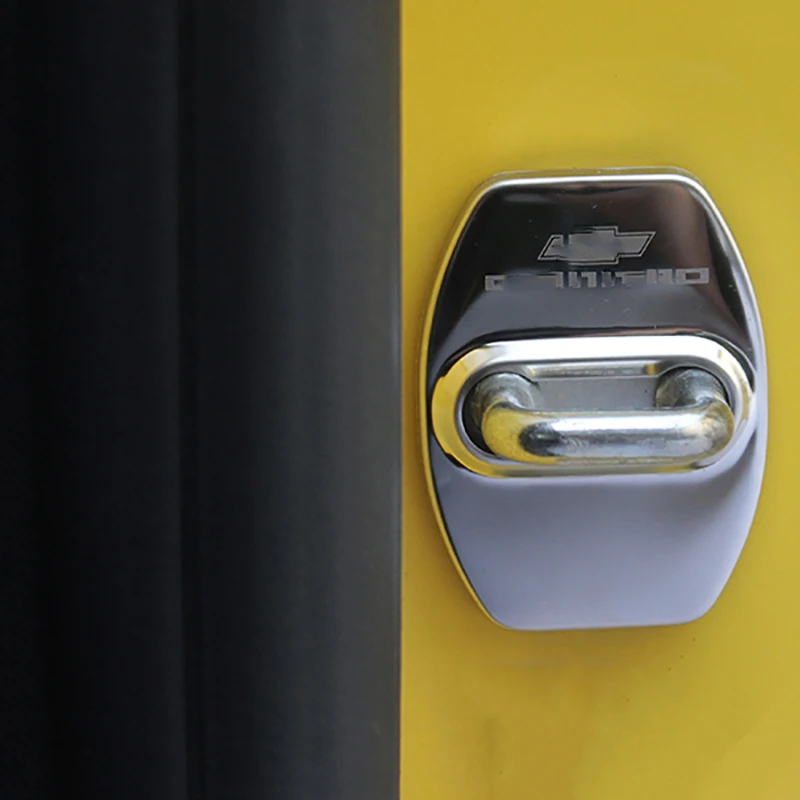 

QHCP Stainless Steel Door Lock Cover Automobile Door Lock Protective Cover Decorative Interior for Chevrolet Camaro 2016+