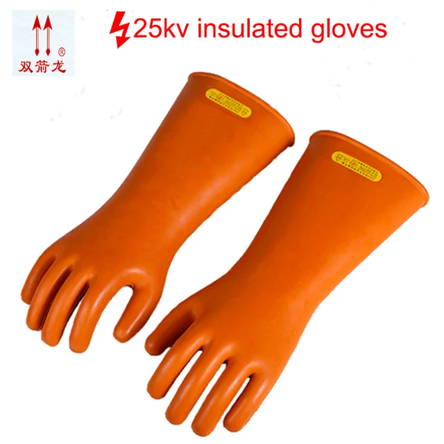 Insulated gloves genuine protection 25KV 20kv power value industrial rubber gloves electric