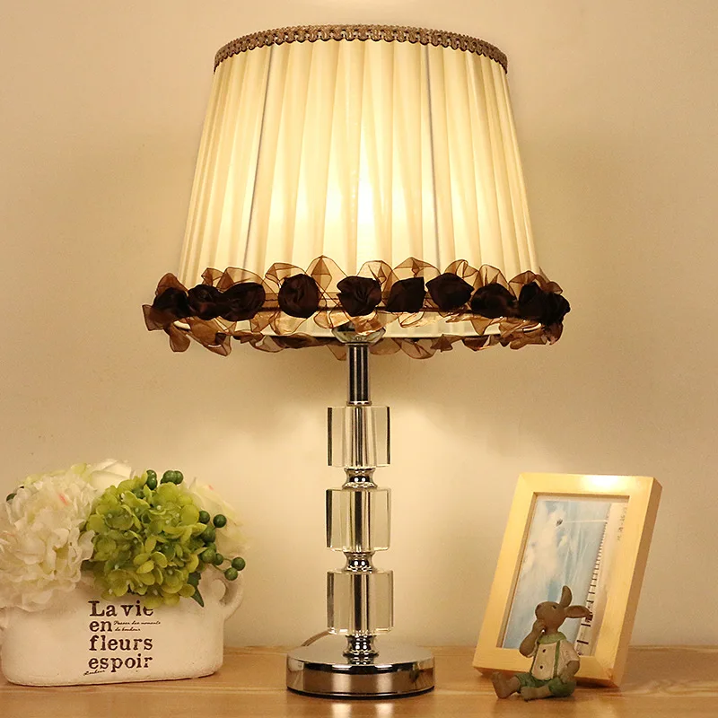 

TUDA 30X51cm Nordic Table Lamp Bedroom Living Room Study Crystal Table Lamp Hotel Bedside Crystal Table Lamp