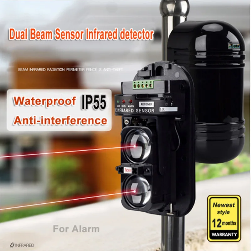 

GALO double beam sensor active infrared intrusion detector IR 30m~150m outdoor wall for GSM alarm home
