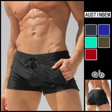 Лидер продаж бренд AUSTINBEM купальники молния плавки мужские swimsiuts сексуальная плавание боксеры мужские купальники пляжные шорты