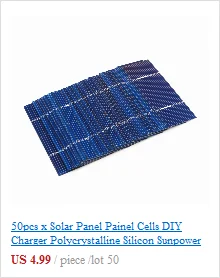 50 шт./лот поликристаллические Кремниевые Солнечные панели Sunpower Painel Cells DIY зарядное устройство солнечный борд 52*39 мм 0,5 В 0,33 Вт