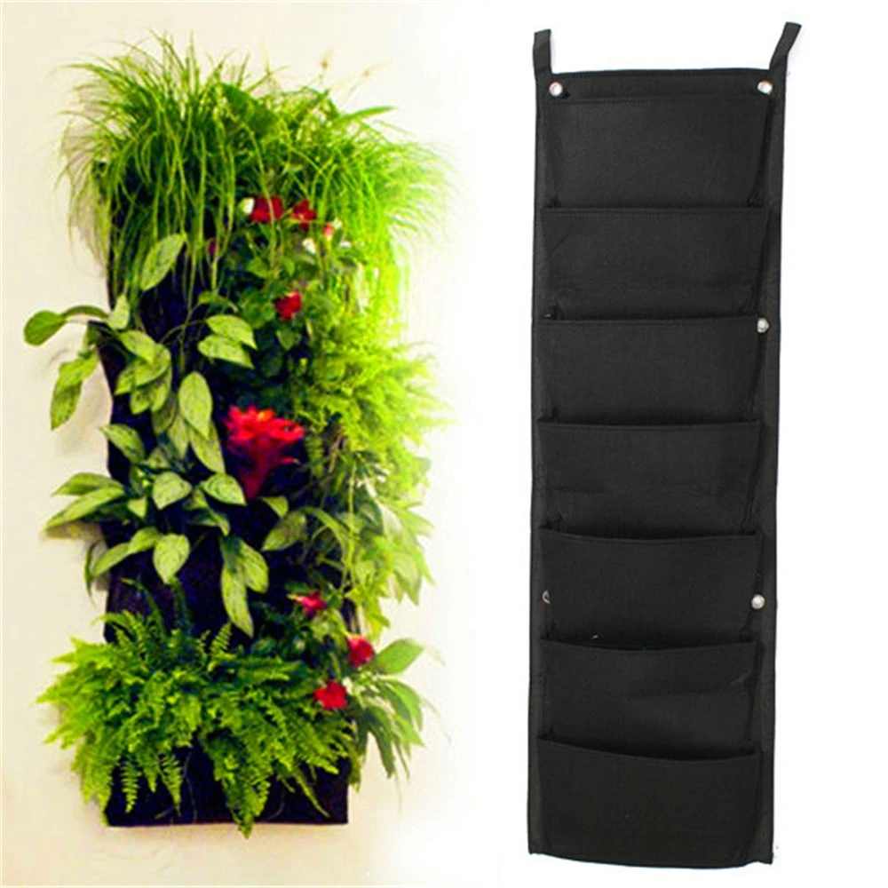 7 POCKET Outdoor Vertical Gardening Flower Pots and Planter Hanging