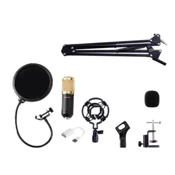 

HFES BM800 Condenser Microphone Kit ocal Recording KTV Karaoke Microphone Mic W/Stand For Computer Black/White/Gold/Pink