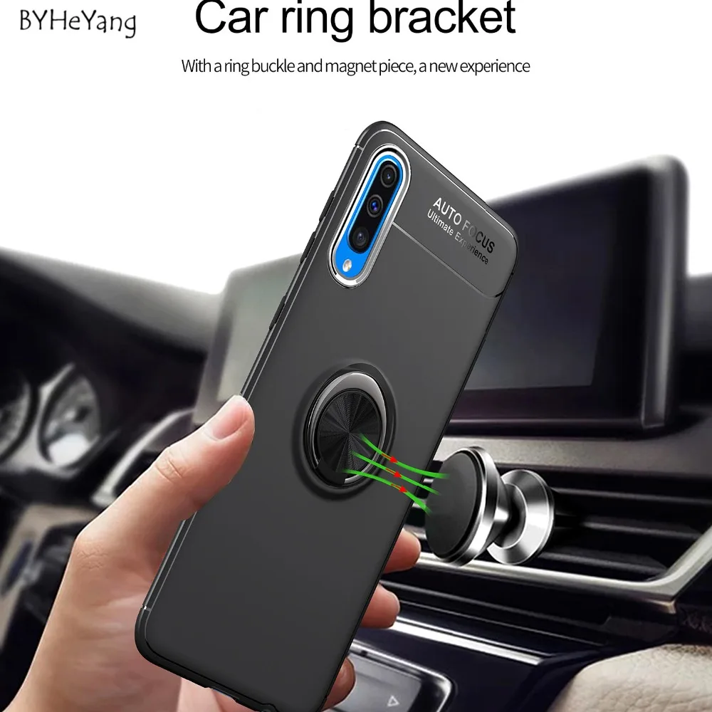 For Samsung A50 Case A70 Case Car Holder soft silicone Magnetic Ring Cover for Samsung Galaxy A50 GalaxyA50 A 50 SM-A505F Case