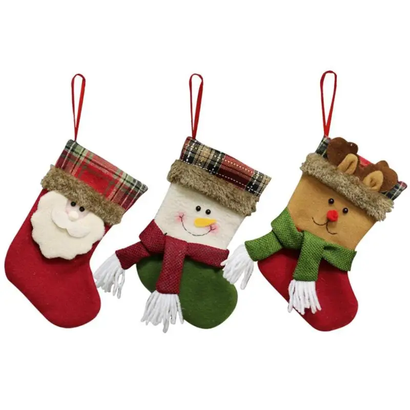 

1pcs 90*10cm Flannelette Christmas Stocking Christmas Gift Bag Stocking Christmas Tree Decoration Socks Xmas Stockings 3 Styles