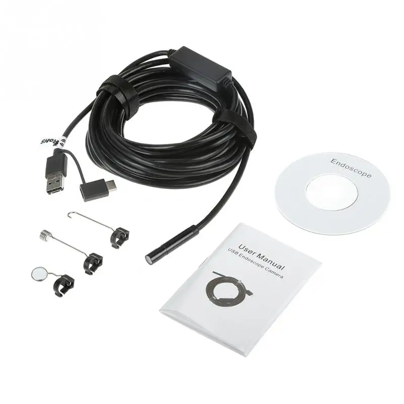 IP67 водонепроницаемый USB OTG эндоскоп с 2 мегапикселями Водонепроницаемая камера для осмотра труб автомобиля кабель длиной 5 м