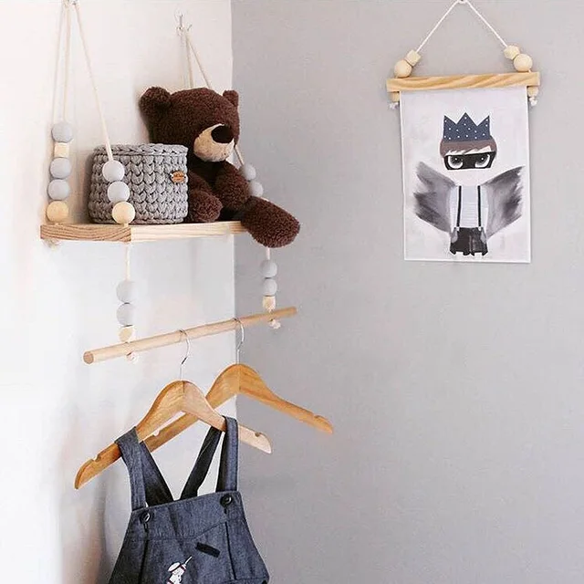 kid clothes hanger coat rack nordic decoration kids room wooden shelf storage rack clothes hanger wall hanging wood beads furniture toys kid clothes hanger coat rack nordic decoration kids room wooden shelf storage rack clothes hanger wall hanging wood beads furniture toys