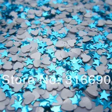 Белая звезда и голубое сердце блестки порошок Spangles украшения устойчив к растворителям