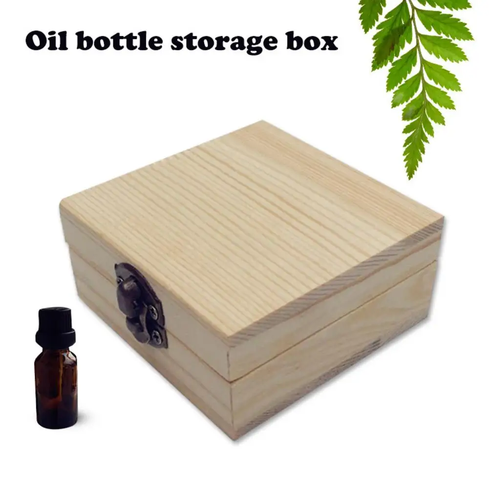 

2 Slots Essential Oil Bottle Wooden Storage Box Case Solid Wood Aromatherapy Organizer Case For 5 Ml Essential Oil Portable Q237