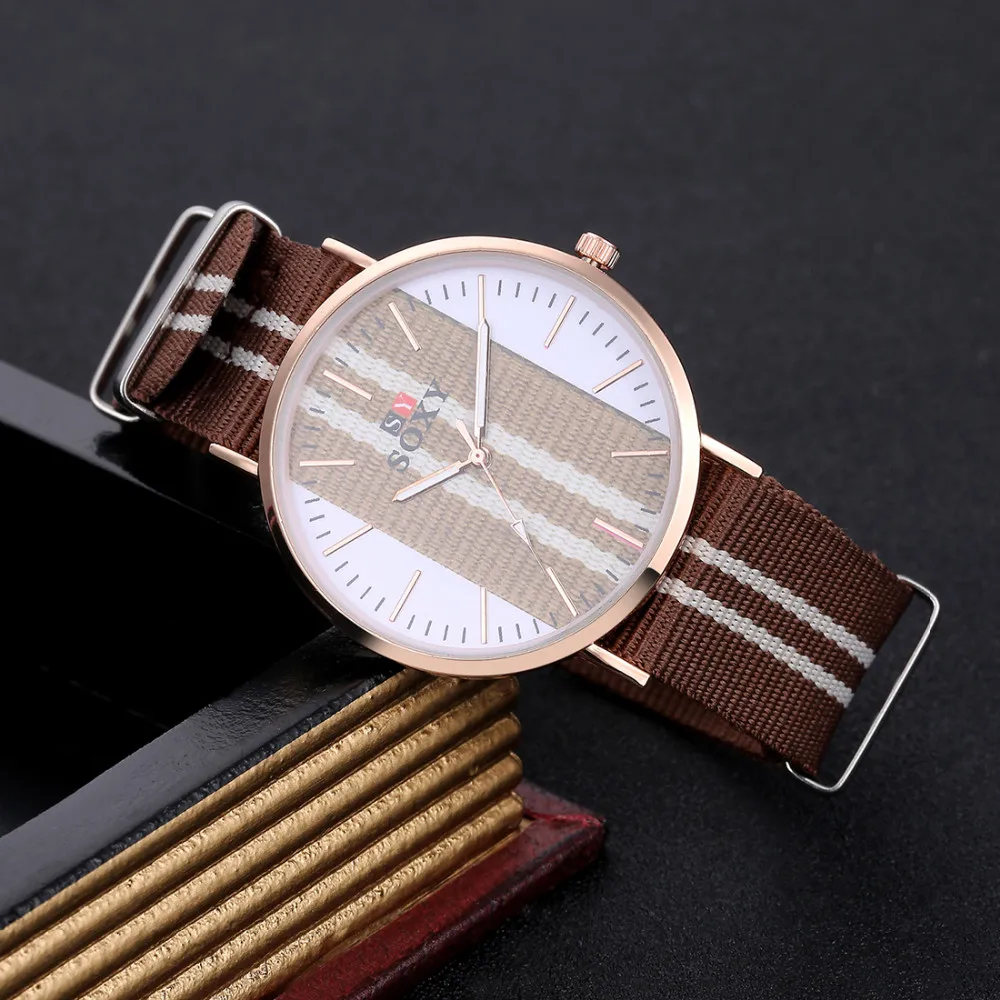 Новая мода тканевый ремешок для часов Brife женское платье кварцевые часы бренд soxy многоцветный флаг популярные наручные часы relojes