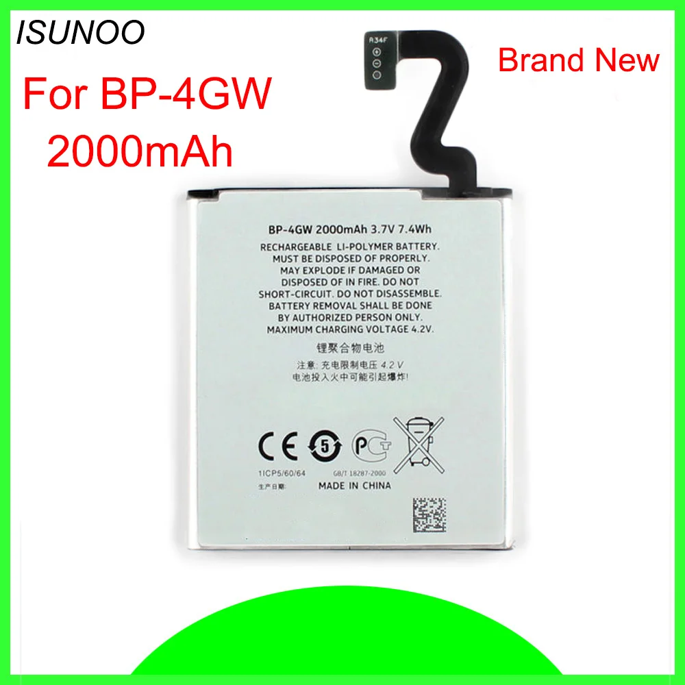 Isunoo 10 Pz/Lotto Bp-4Gw Ad Alta Capacità Batteria Di Ricambio Per Nokia Lumia 920 Batteria 920 T Telefono Cellulare Li-Ion Batteria 2000 Mah