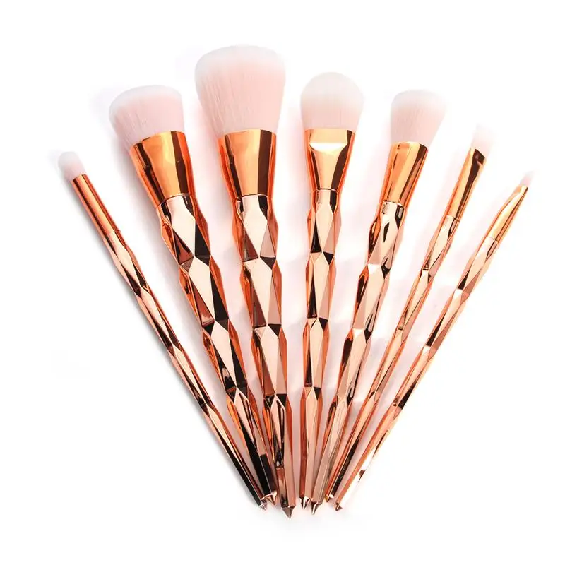 

10PCs Pro Makeup Brush Set Rainbow Diamond Handle Foundation Powder BB Cream Blush Kabuki Brush Kits Professional Cosmetic Tools