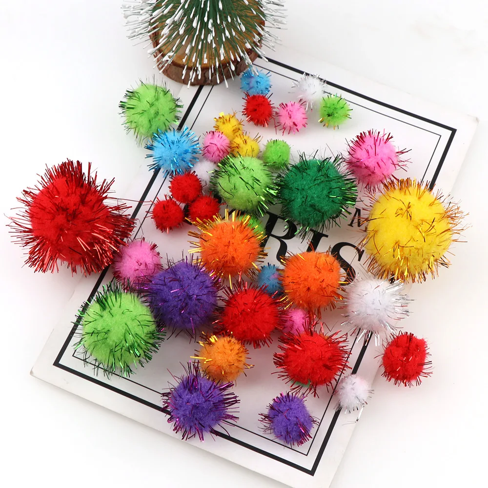 

50Pcs/set DIY Mix Color Mini Option Fluffy Soft Pom Poms Balls Pompoms Ball For Wedding Decor Accessories 10/15/20/25/30mm