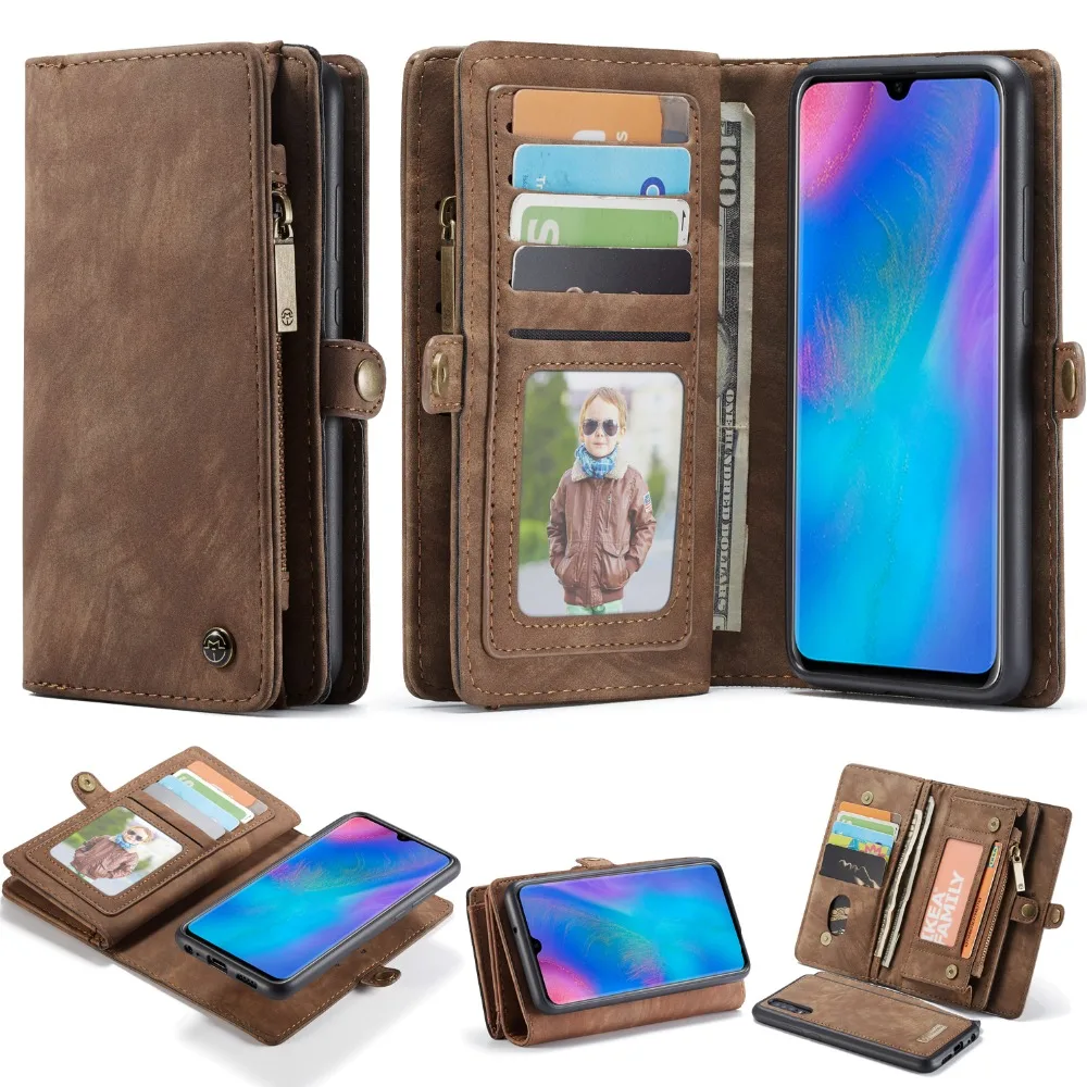 Caseme кожаный чехол для huawei P30 Чехол Съемный 2 в 1 молния кошелек для кредитных карт чехол для huawei P30 Pro P30 Coque сумка