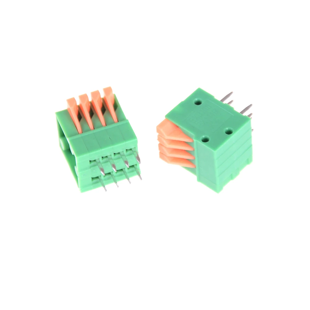 5 шт. 2/3/4/5/6/7/8/9/10P 2 54 мм шаг PCB прямое стопы разъемы весна Screless Медь зеленый клеммный