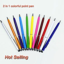 Универсальный 2в1 емкостный сенсорный экран Стилус с шариковой ручкой для Iphone Ipad Tablet PC samsung 500 шт/партия