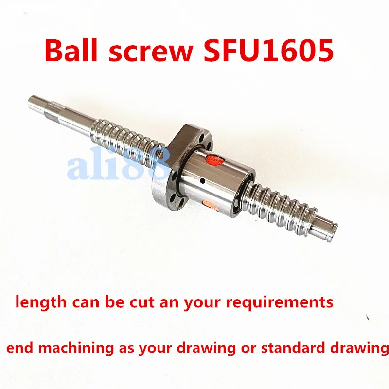 

C7 Ballscrew SFU1605 L450/500/550/600mm ball screw with BK12BF12 End Machined +RM 1605 ballnut CNC parts