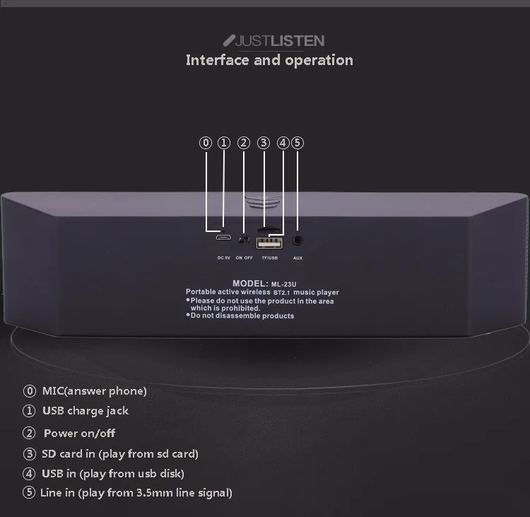 Высокая мощность HIFI Портативный беспроводной bluetooth динамик стерео Саундбар TF FM радио сабвуфер для телефона ПК mp3