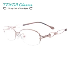 Женские очки из нержавеющей стали, половинная оправа, модная оправа для очков для близорукости, линзы по рецепту