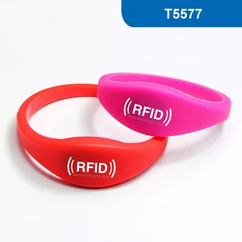 

WB03 Silicone RFID Wristband RFID Bracelet proximity tag for Hotel Lock 125KHz 330 BITS R/W with T5577 Chip Free Shipping
