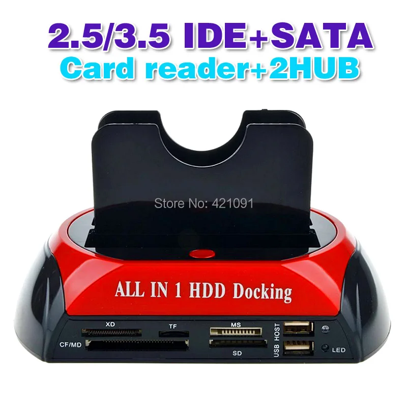 2.5 3.5 Inch IDE SATA Hard Drive Base with Card Read 02