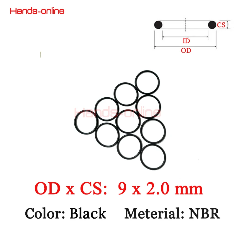 

10pcs/lot 9x5x2 mm O-rings Rubber sealing o-ring 9mm OD x  2mm CS