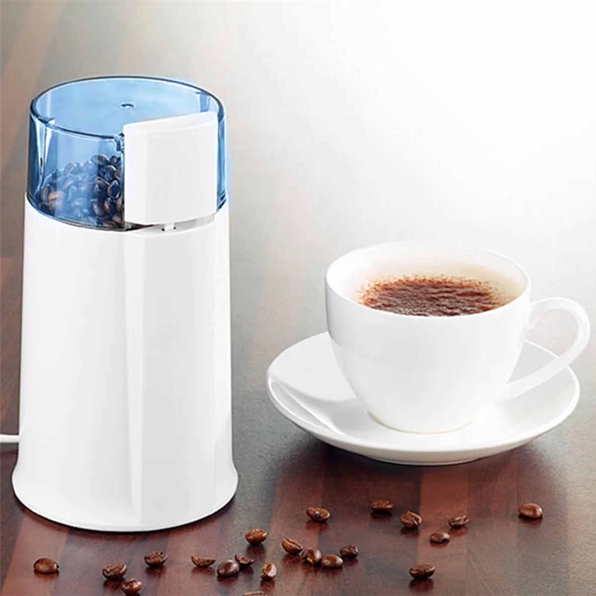 الأبيض ABS 220 V-240 V 100 W الكهربائية القهوة الفول الجوز التوابل شفرة طاحونة الخلاطات Coffeeware صانع كنكة القهوة الاتحاد الأوروبي التوصيل الرئيسية مكت...