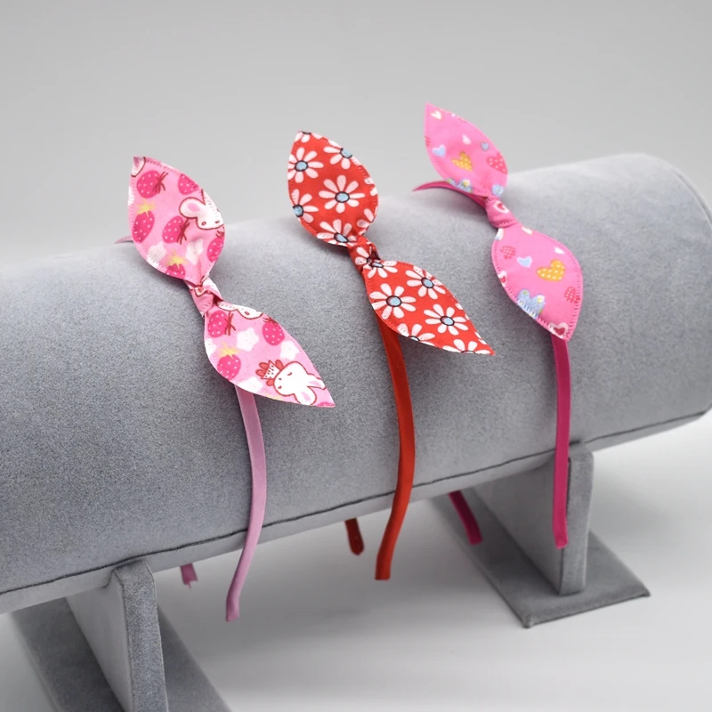 

Fashion Girl Cartoon Hair Bow Headband Boutique Rainbow Printed Handmade Ribbon Hairbands Children Hair Accessories