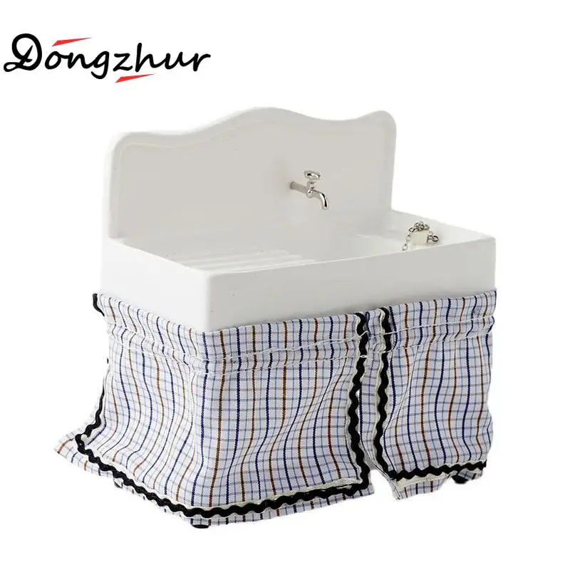 

Miniature Dollhouse Accessories Mini Resin Wash Basin Simulation Bathroom Lavabo Sink Model Toys For 1:12 Dollhouse Decoration