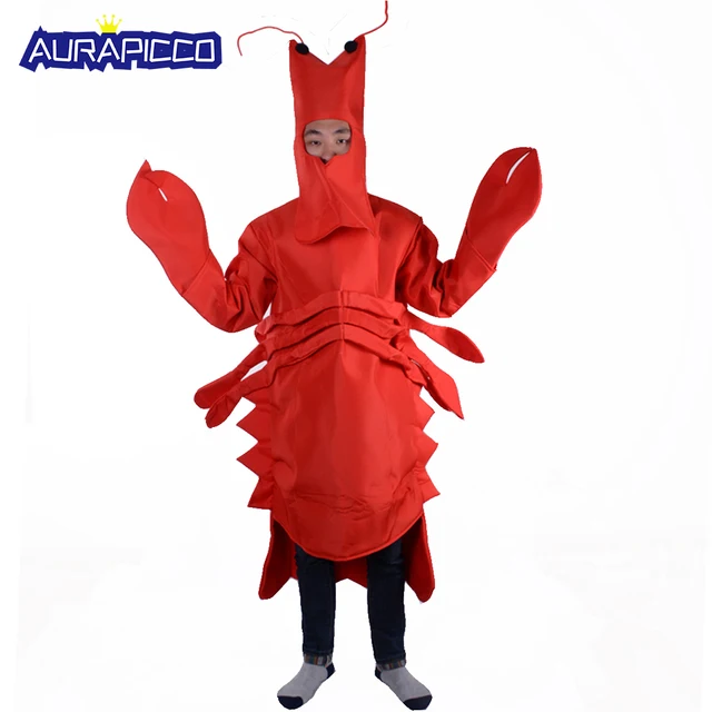 New Red Lobster Costume Sea Animal Fancy Dress Adult Unisex Mascot