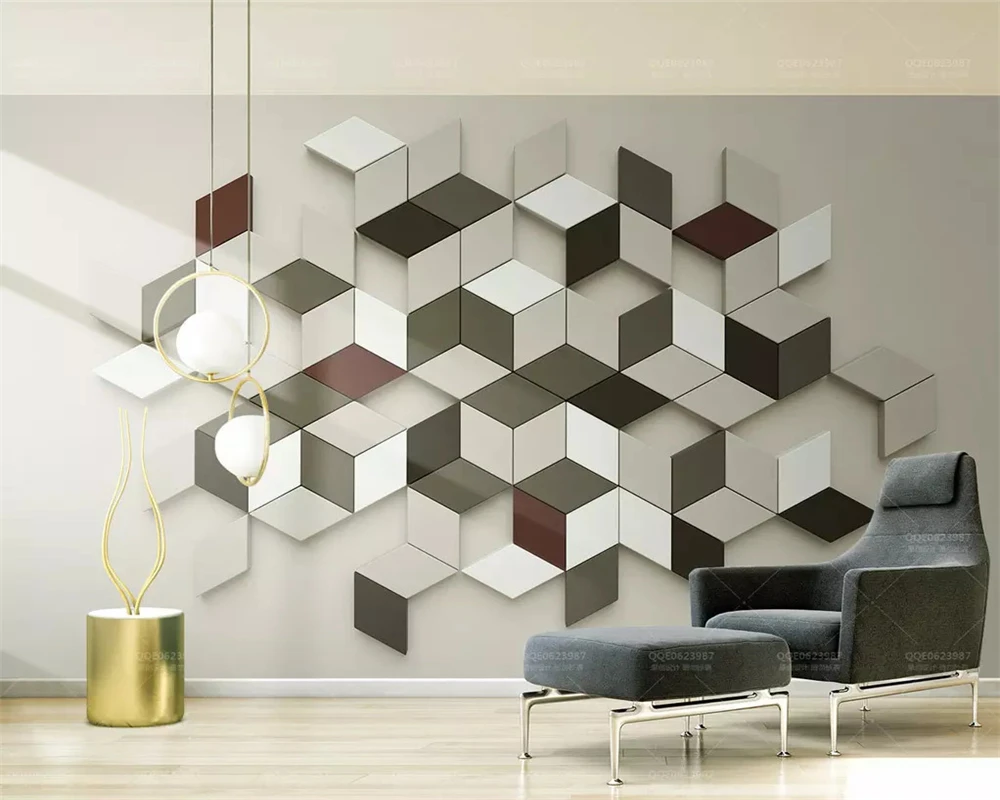 

beibehang papel de parede Custom 3d geometric abstract Nordic modern minimalist TV background wallpaper wall papers home decor