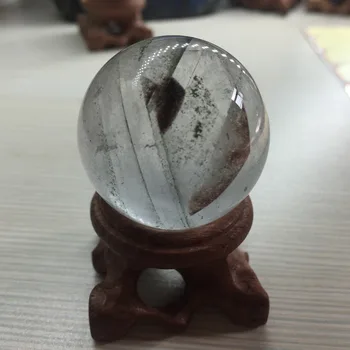 

36mm Natural Green Phantom Quartz Photography Crystal Ball Ornament FengShui Globe Divination Quartz Magic Sphere Home Decor