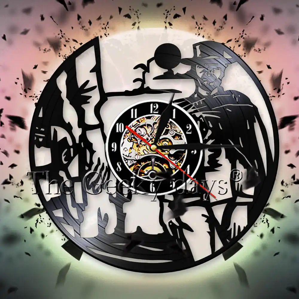 Wild West Sunset Cowboys Silhouette Shadow Vinyl Record Wall Clock