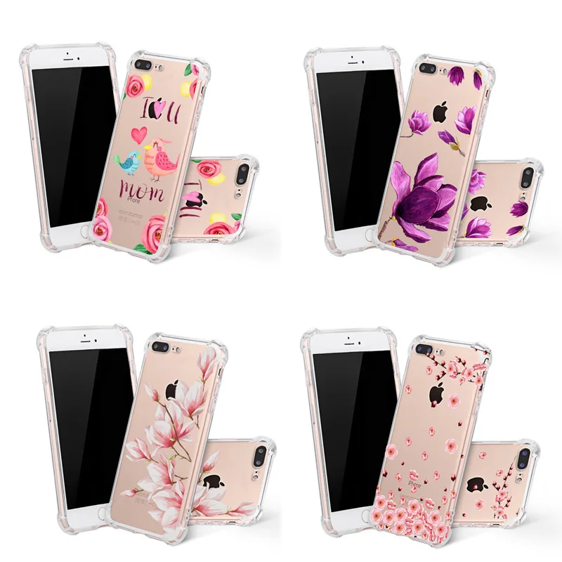 

Luxury Fashion 3D TPU Soft case ShockProof Flower Case Cover TPU For iPhone X XR XS Max 8 7 6 6S Plus Phone Case For iphone 6 7