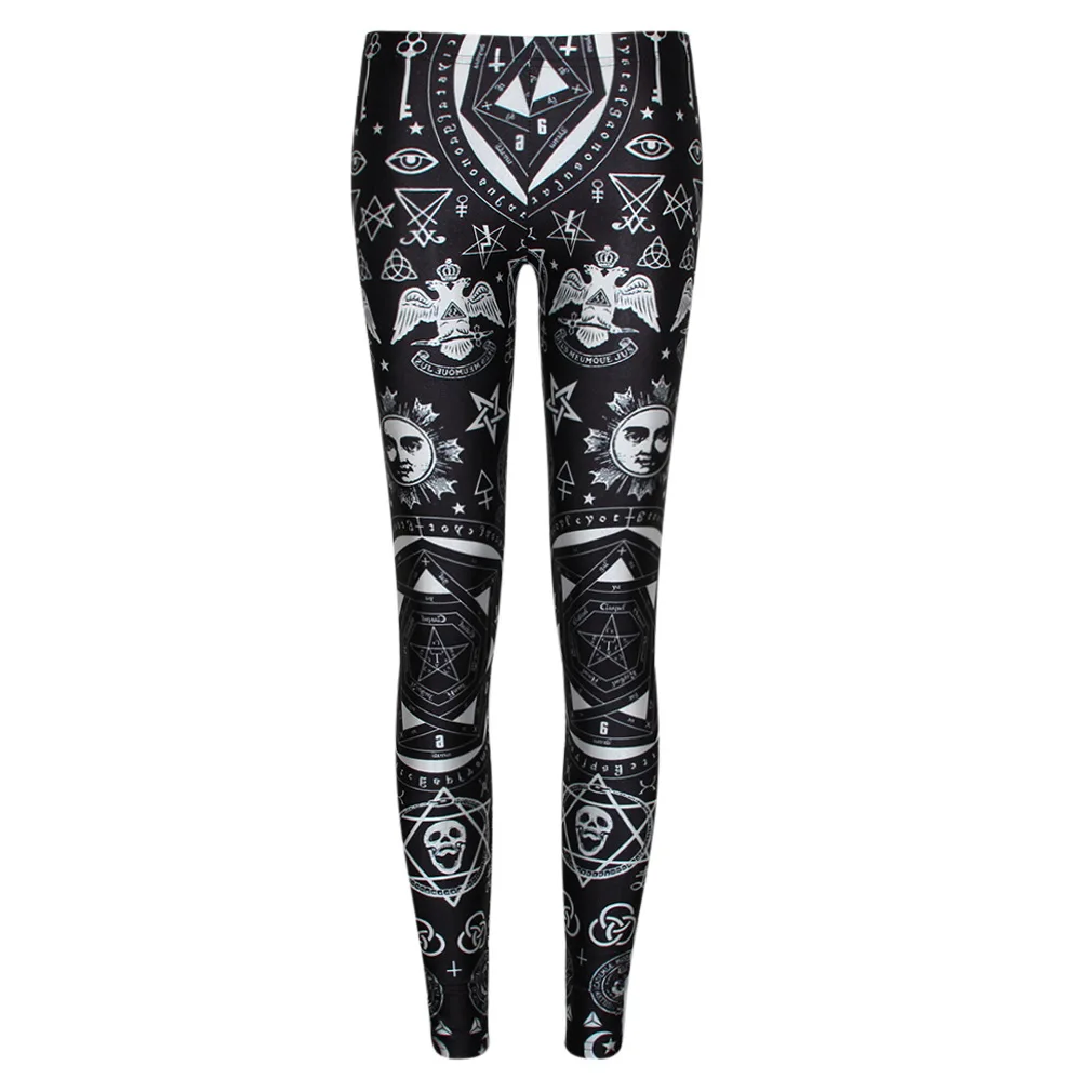 2015 New Sexy Fashion Slim Bohemian Digital Print LEGGINGS Black Pants For Women Top Wholesale Drop Ship SKY 444 | Женская одежда