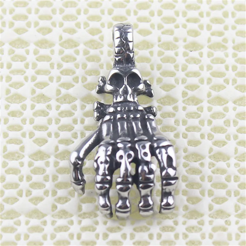 Fashion Men's Jewelry 316L Stainless Steel Skull Hand Pendant | Украшения и аксессуары