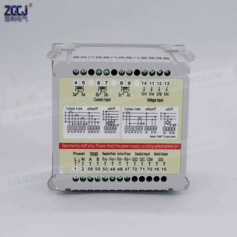 3 фазы ЖК-дисплей Многофункциональный измеритель коэффициента мощности энергии кВтч метр AC 100A 200A 300A 400A 500A 450V A V Ватт метр панели с RS485