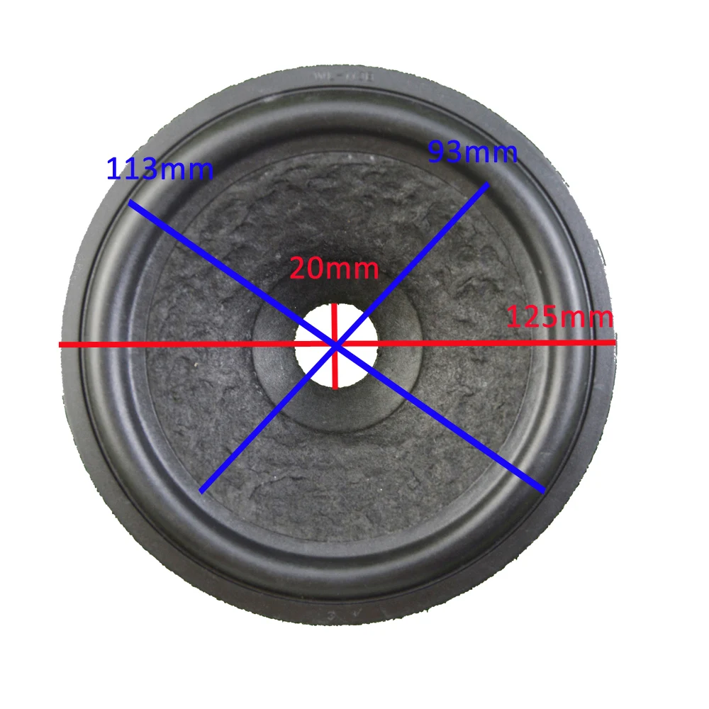 5 дюймов громкий Динамик Бумага конус WL-113B(125 мм* 113 мм* 93 мм* 20 мм) 28 мм высота с резиновым динамик edge НЧ-динамик Бумага конус