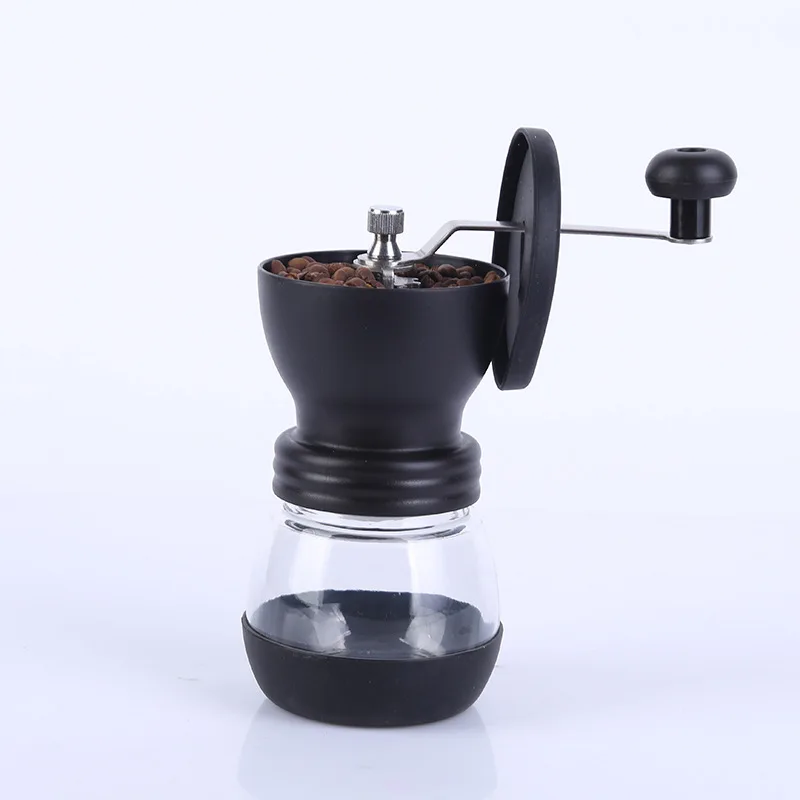 Горячая ручная кофемолка с баночкой для хранения мягкая щетка коническая керамическая заусенца тихий и портативный