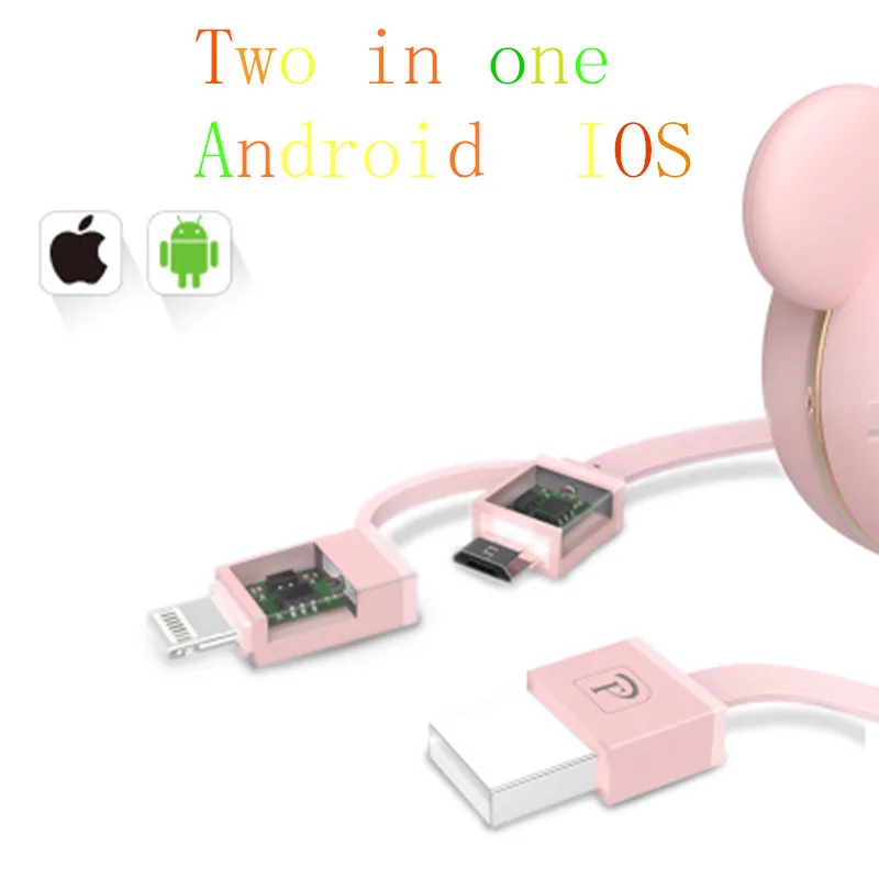 الدب كابل نقل بيانات اثنين في واحد شحن خط شاحن خط الإرساء التوصيل البسيطة usb خط usb ل IOS الروبوت نوع- c و الكمبيوتر