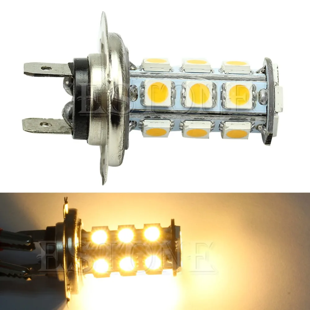 H7 теплый белый 18 SMD 5050 светодиодный автомобиль лампы противотуманного Дневной