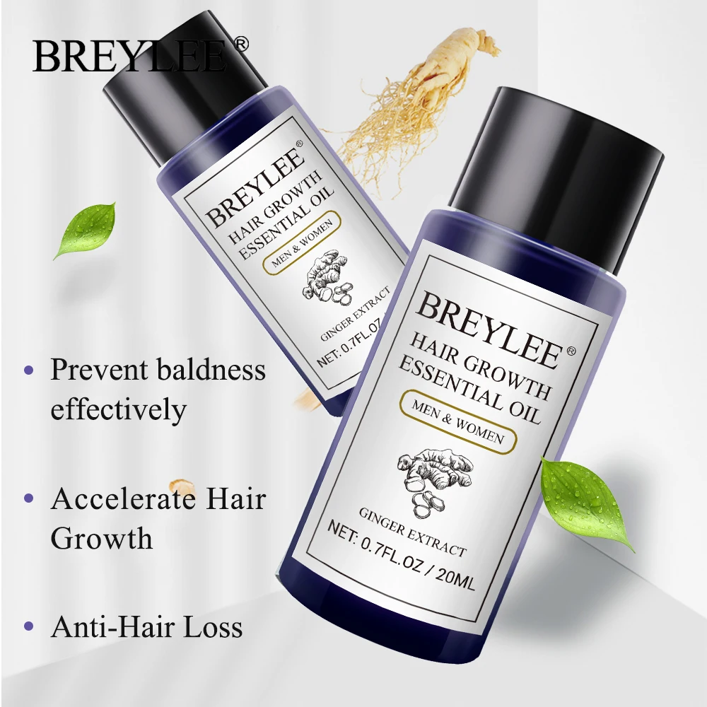 BREYLEE эфирное масло для роста волос быстро мощные Продукты для волос уход за волосами Предотвращение облысения Сыворотка против выпадения волос питательная 20 мл