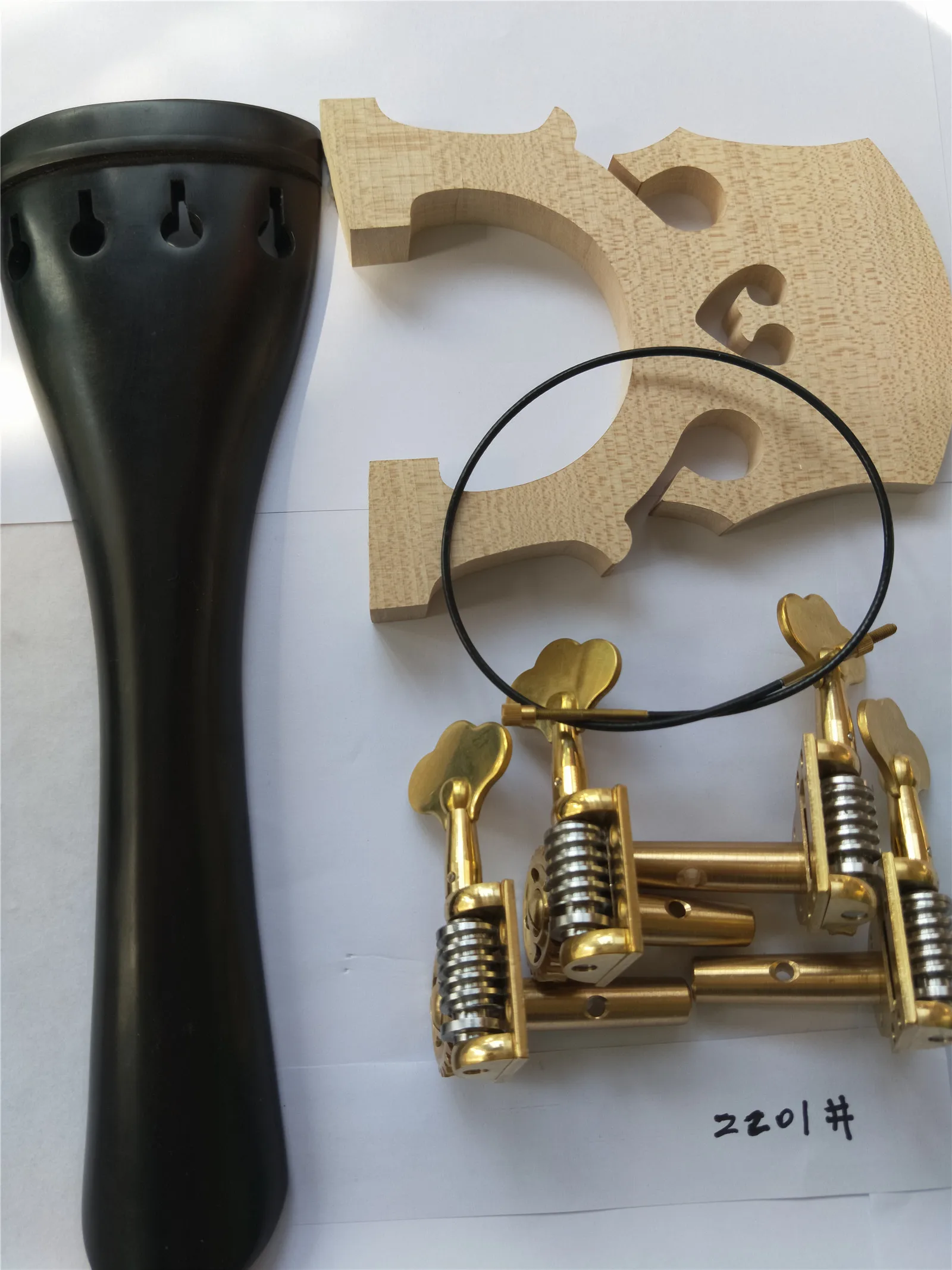 1PC Double Bass Tailpiece Bass Bridge Gut and 4pcs Double Bass Pegs All