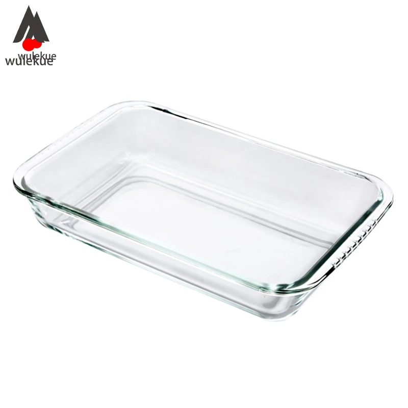 Wulekue Clear Oblong Toughened Glass Baking Dishes Pan Oven Basics
