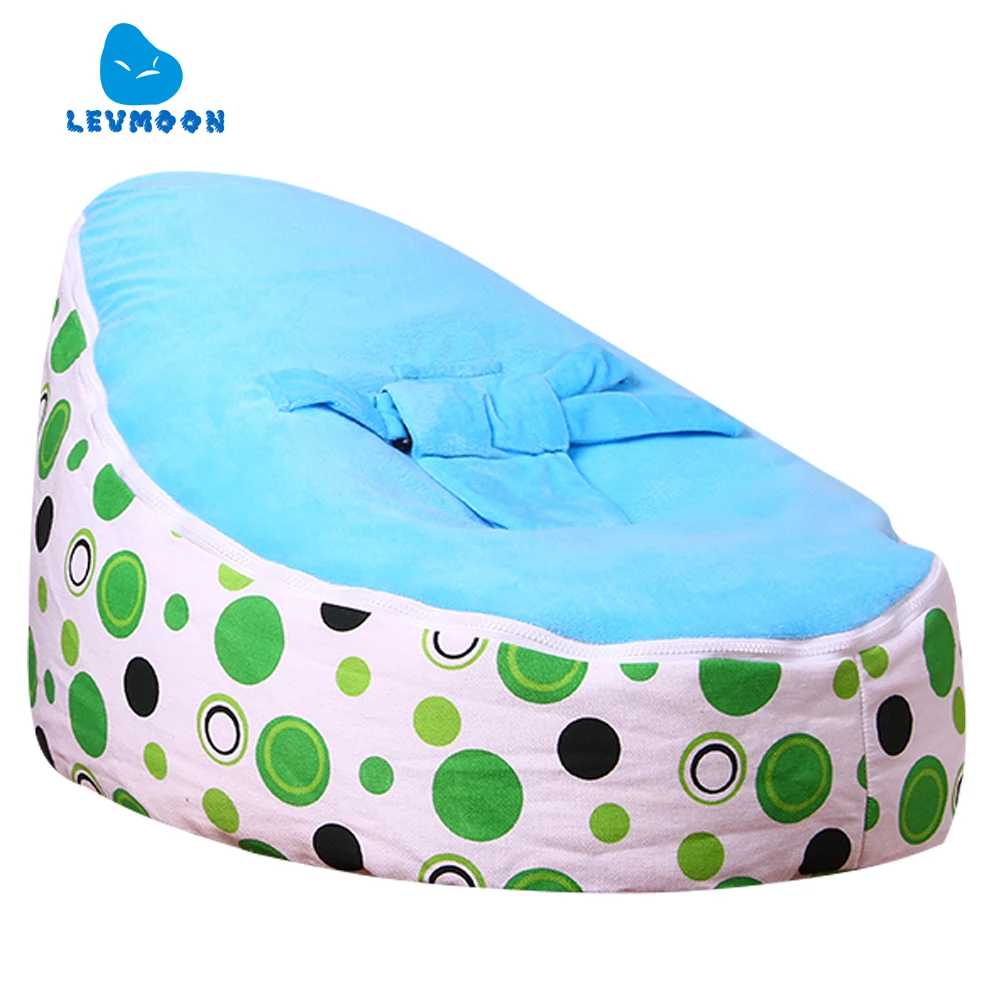 

Levmoon Medium Green Circle Print Bean Bag Chair Kids Bed For Sleeping Portable Folding Child Seat Sofa Zac Without The Filler